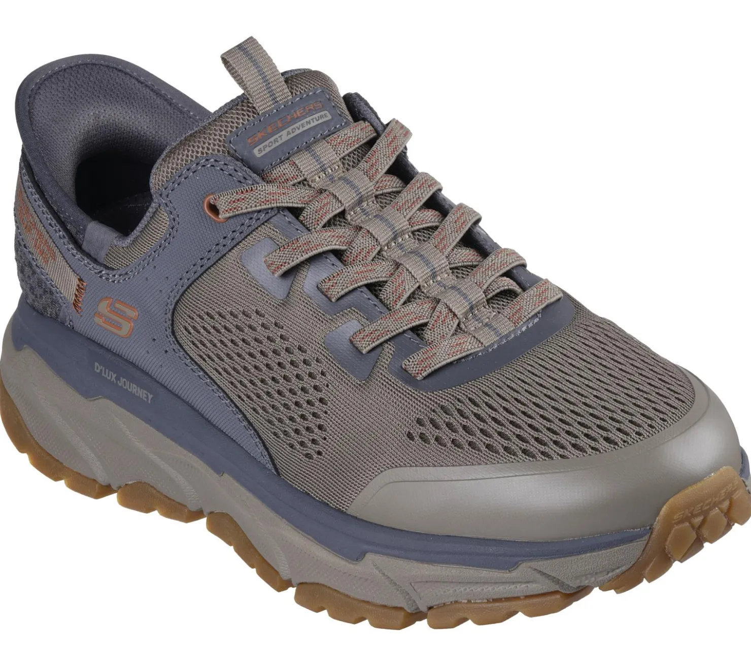 Hands Free Slip-Ins|Athletic Sneakers<SKECHERS Slip-ins Relaxed Fit: D'Lux Journey - Switch Stitch TAN / CHARCOAL