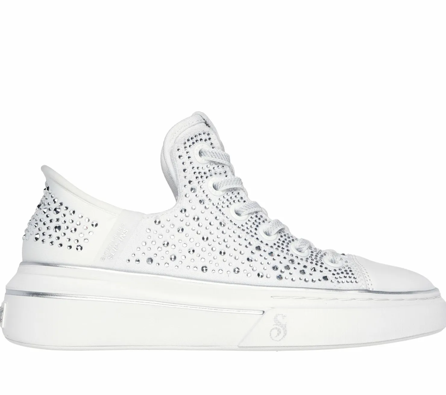 Hands Free Slip-Ins|Casual Sneakers<SKECHERS Slip-ins: Snoop One - Rhine-Stoned WHITE