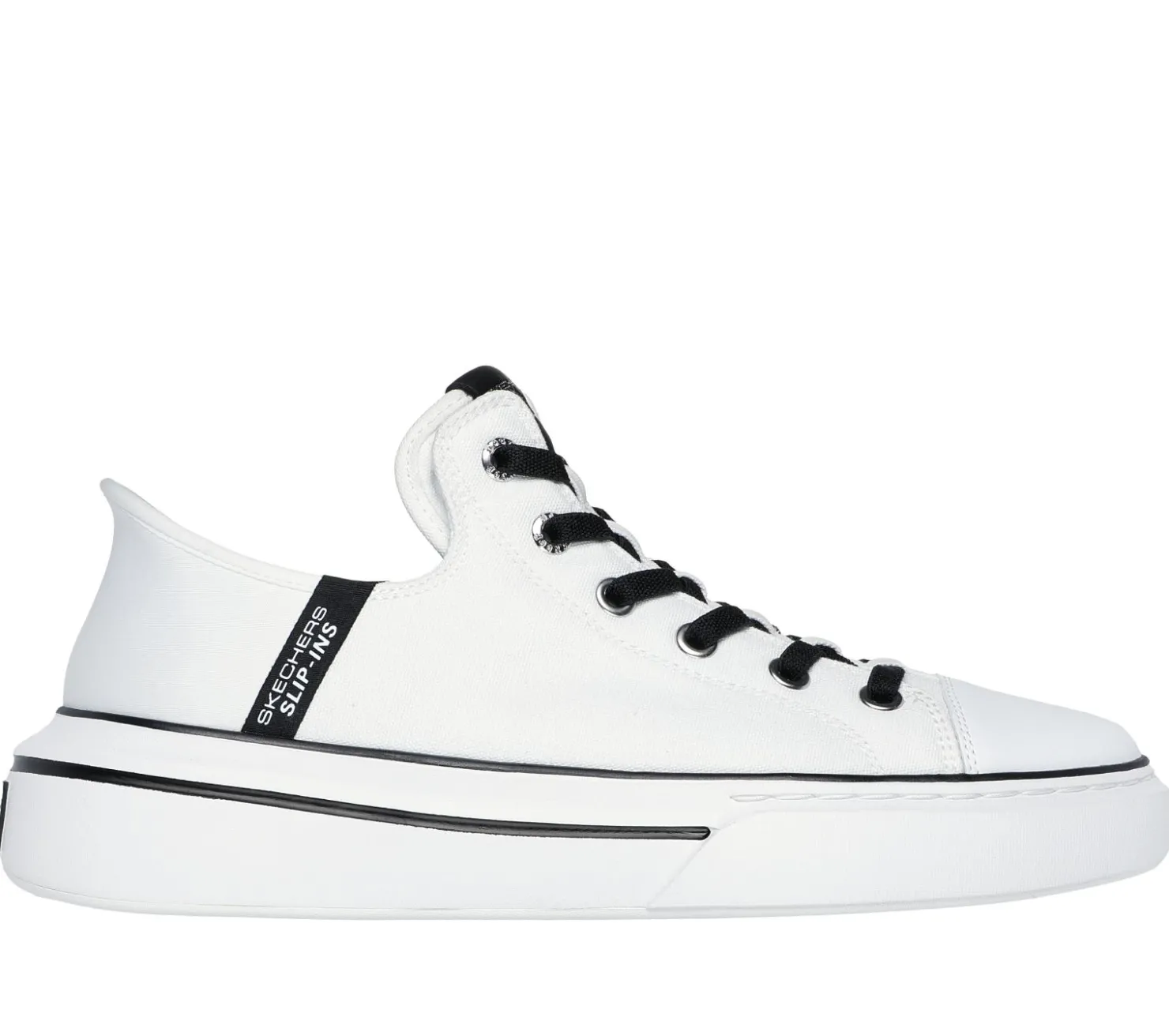 Canvas Shoes|Hands Free Slip-Ins<SKECHERS Slip-ins: Snoop One - Boss Life Canvas WHITE / BLACK