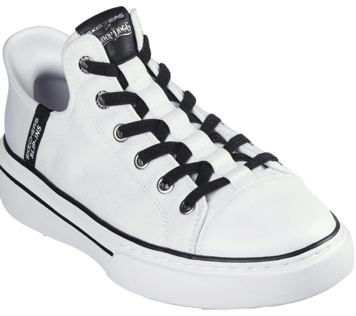 Canvas Shoes|Hands Free Slip-Ins<SKECHERS Slip-ins: Snoop One - Boss Life Canvas WHITE / BLACK