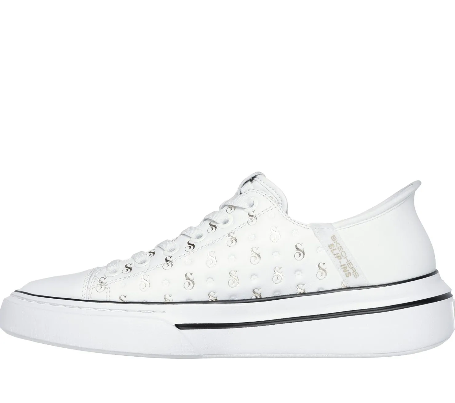 Hands Free Slip-Ins|Casual Sneakers<SKECHERS Slip-ins: Snoop One - Low Dogg S-Print WHITE / GOLD
