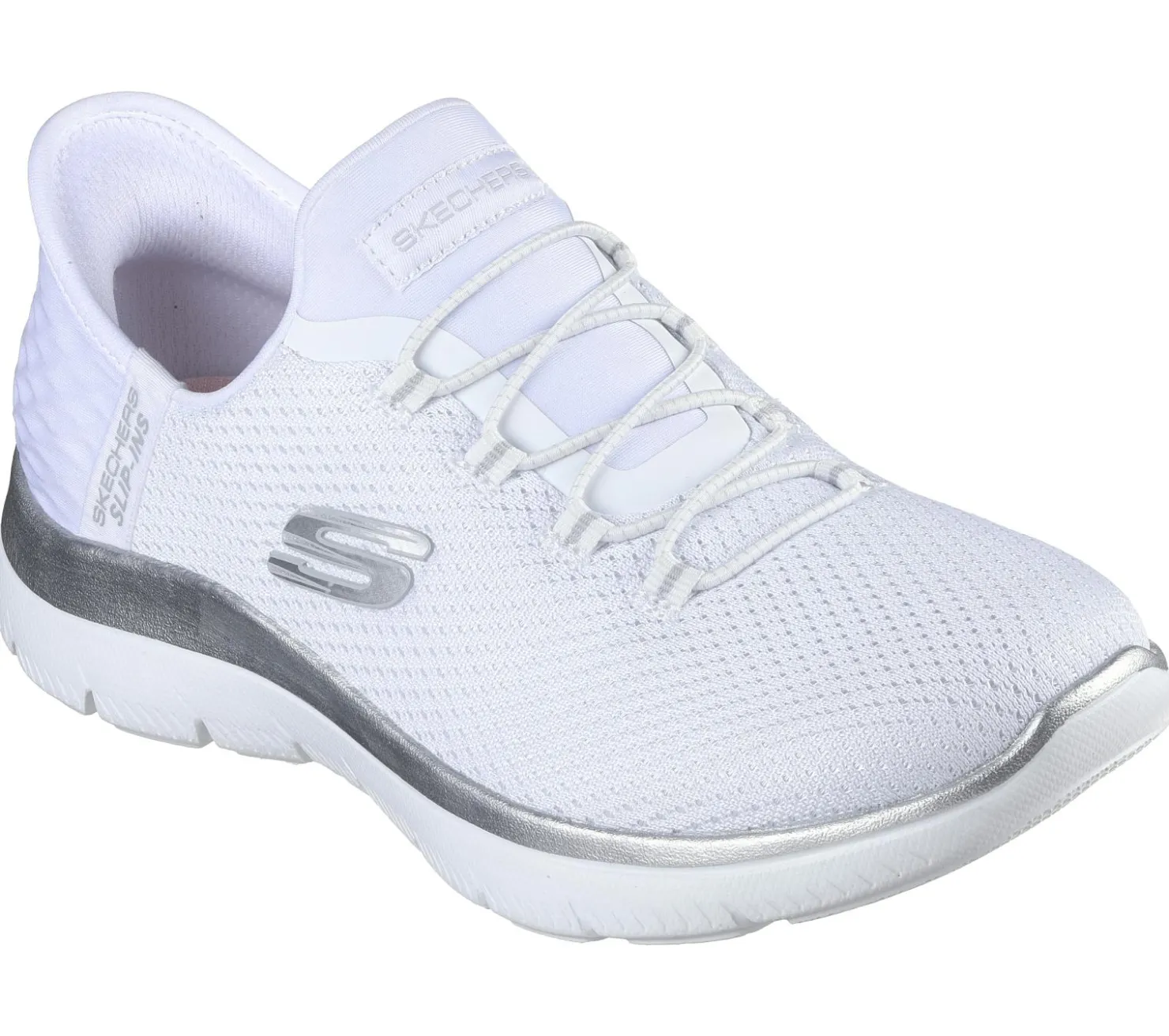 Hands Free Slip-Ins|Athletic Sneakers<SKECHERS Slip-ins: Summits - Diamond Dream WHITE / SILVER