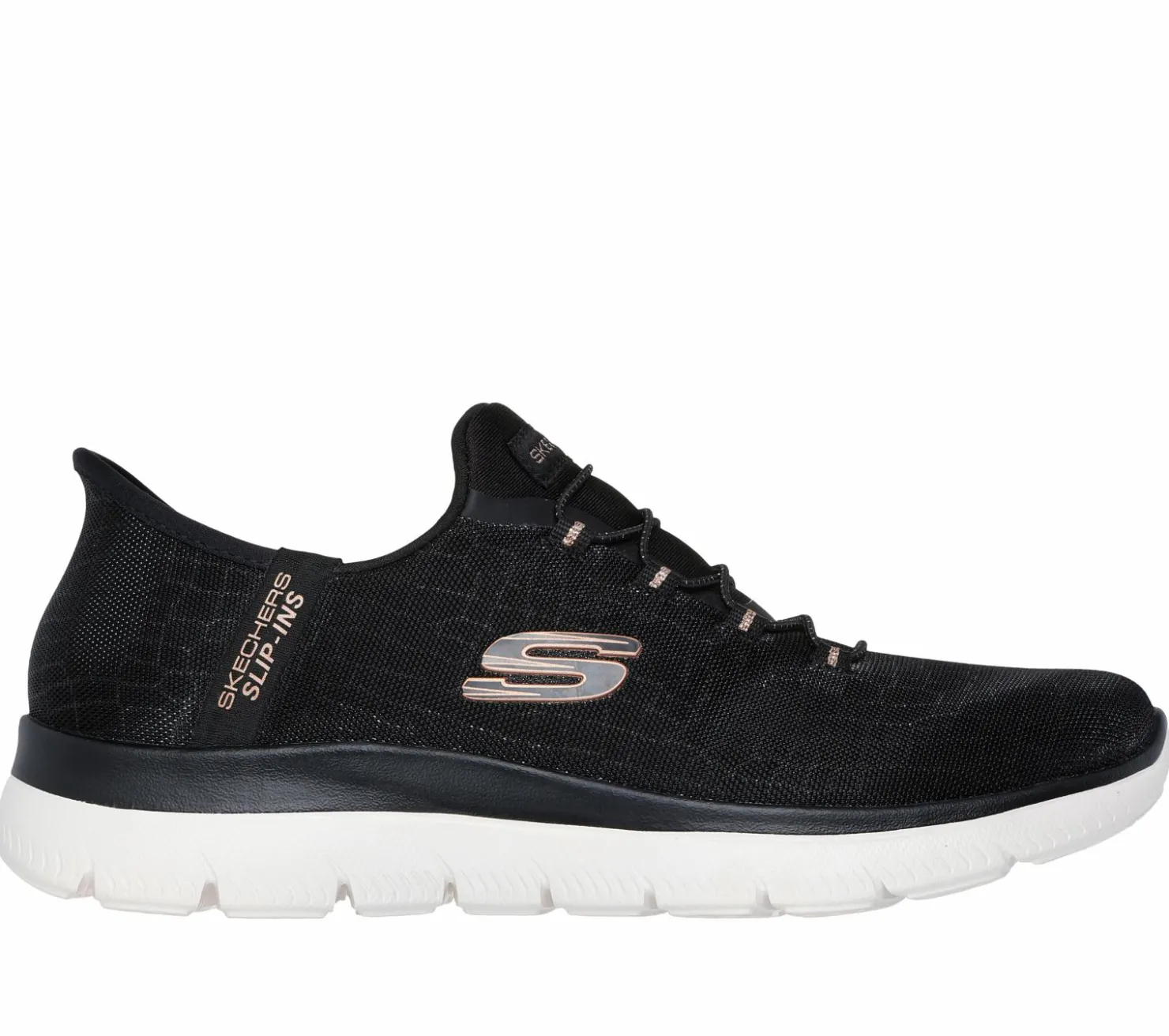 Hands Free Slip-Ins|Athletic Sneakers<SKECHERS Slip-ins: Summits - Classy Night BLACK / ROSE GOLD