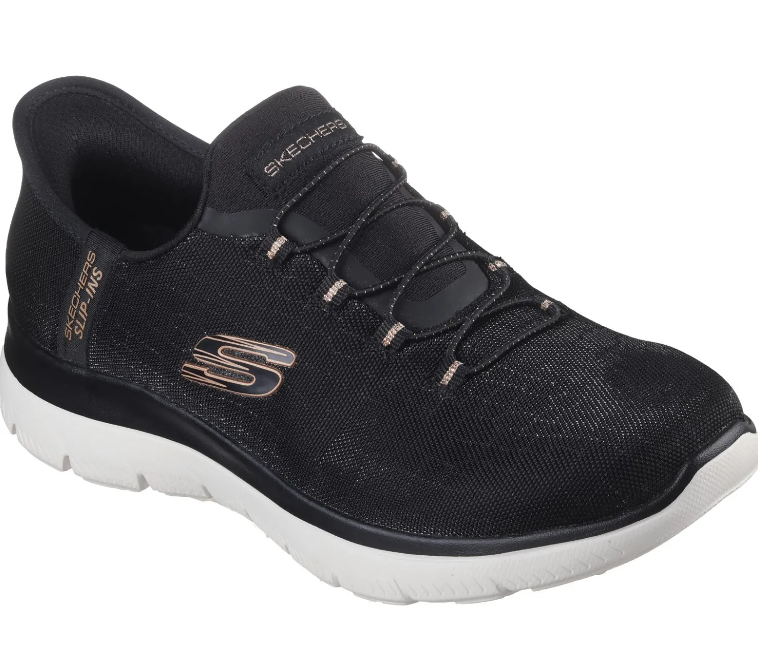 Hands Free Slip-Ins|Athletic Sneakers<SKECHERS Slip-ins: Summits - Classy Night BLACK / ROSE GOLD
