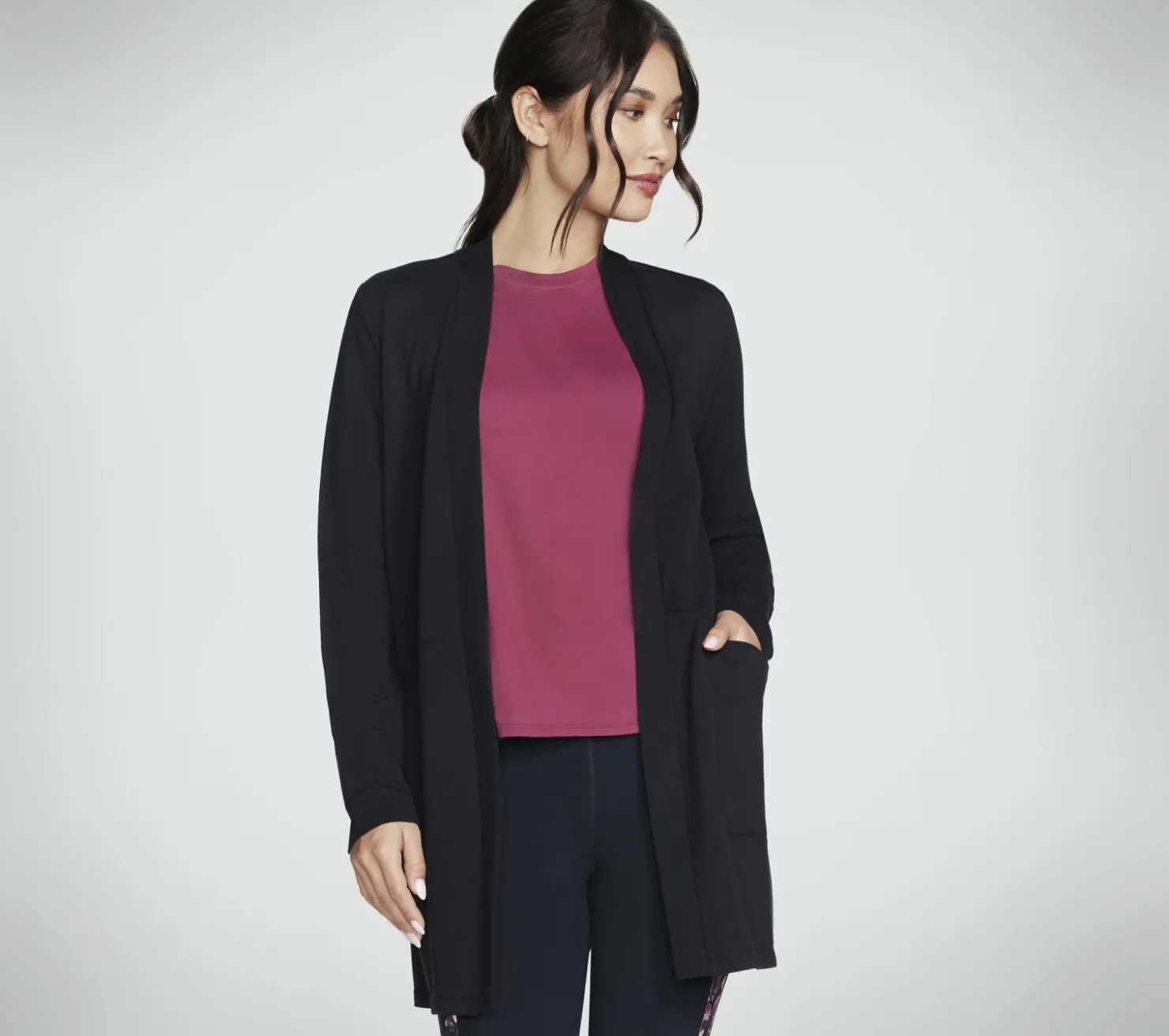 Tops|Tops<SKECHERS Skechluxe Renew Cardigan BLACK