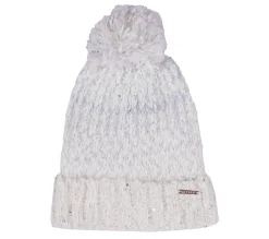 Cold Weather Gear<SKECHERS Slub Knit Ivory Pom-Pom Beanie OFF WHITE