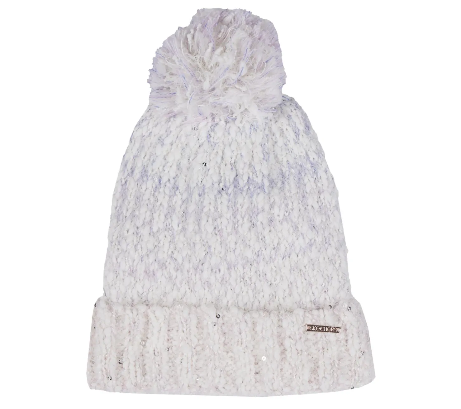 Cold Weather Gear<SKECHERS Slub Knit Ivory Pom-Pom Beanie OFF WHITE