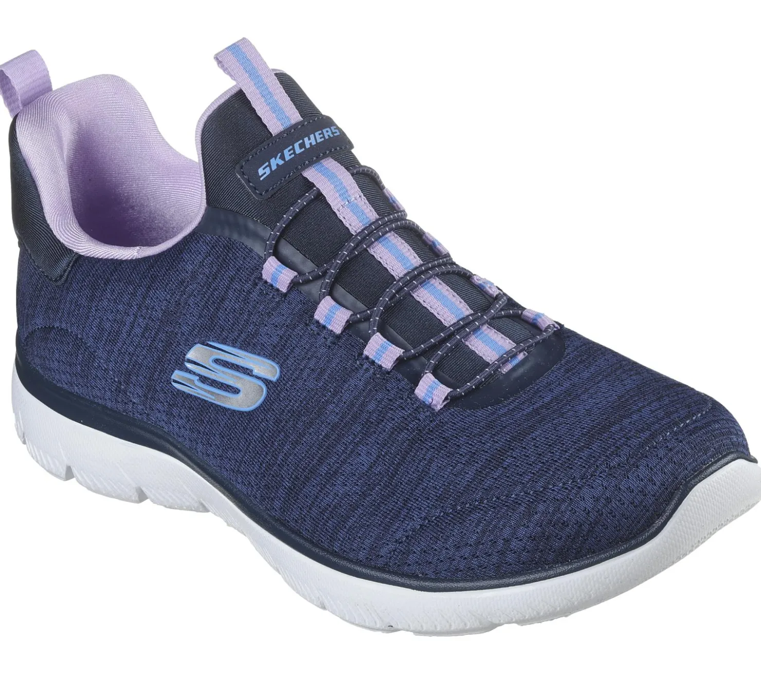 Athletic Sneakers|Slip-Ons<SKECHERS Summits - Fresh Impression NAVY / LAVENDER