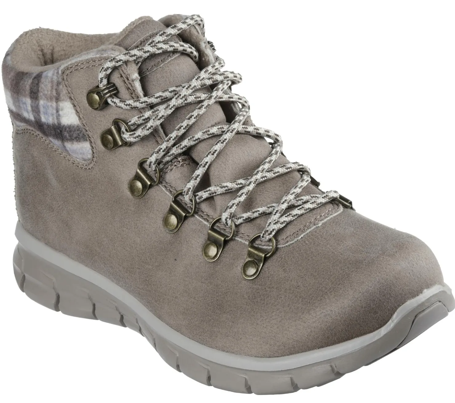 Boots<SKECHERS Synergy - Plaid Mood TAUPE