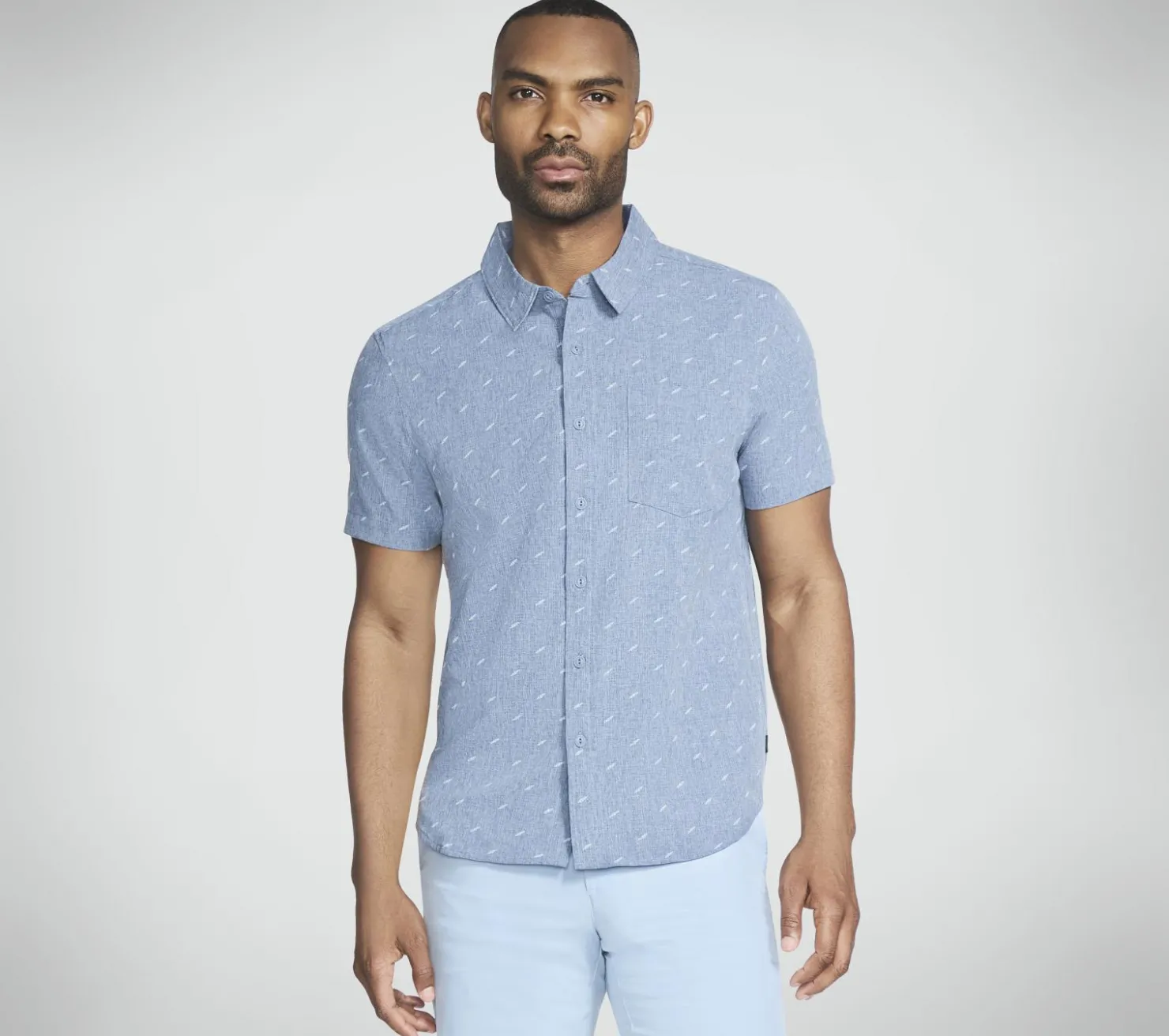 Tops|Tops<SKECHERS The GO WALK Air Printed Short Sleeve Shirt DENIM