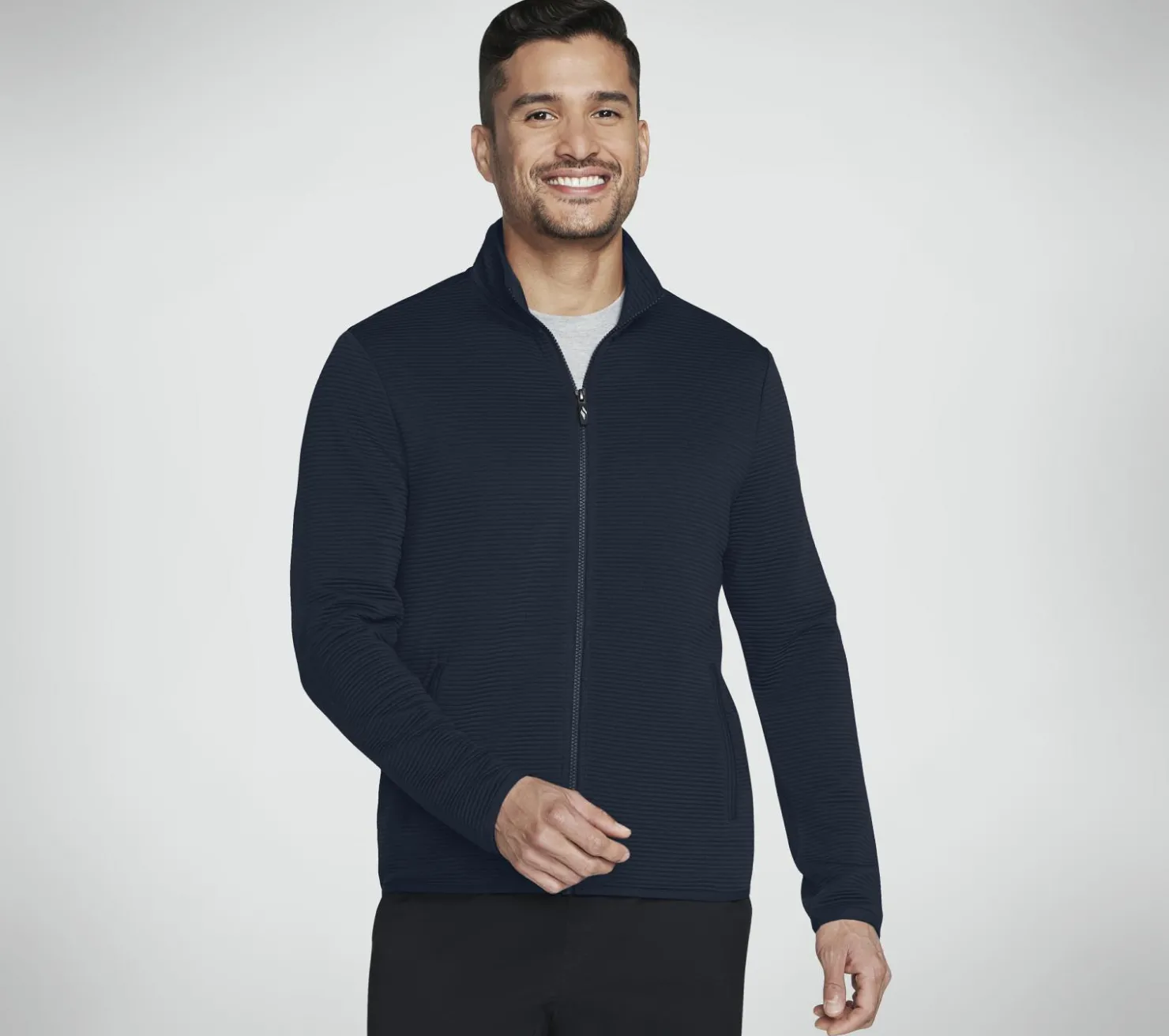 Tops|Tops<SKECHERS The Hoodless Hoodie Ottoman Jacket BLUE / RED