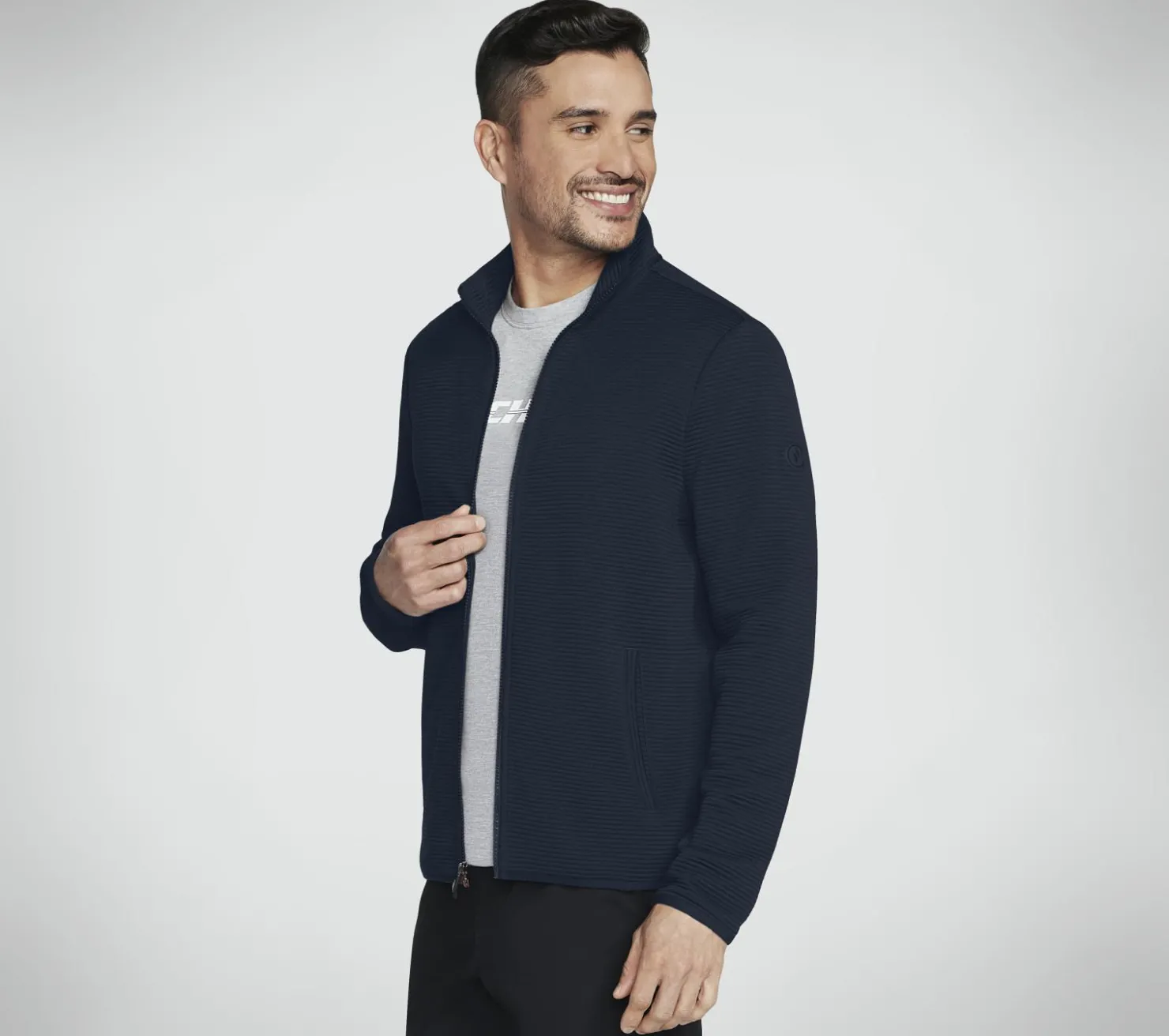 Tops|Tops<SKECHERS The Hoodless Hoodie Ottoman Jacket BLUE / RED