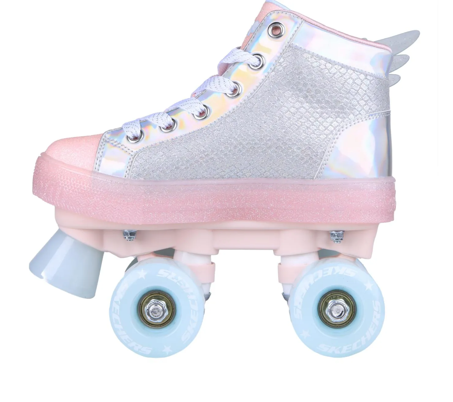 Lace Ups|Athletic Shoes & Sneakers<SKECHERS Twinkle Toes: Shuffle 4 Wheeler - Unicorn Soaring SILVER / PINK