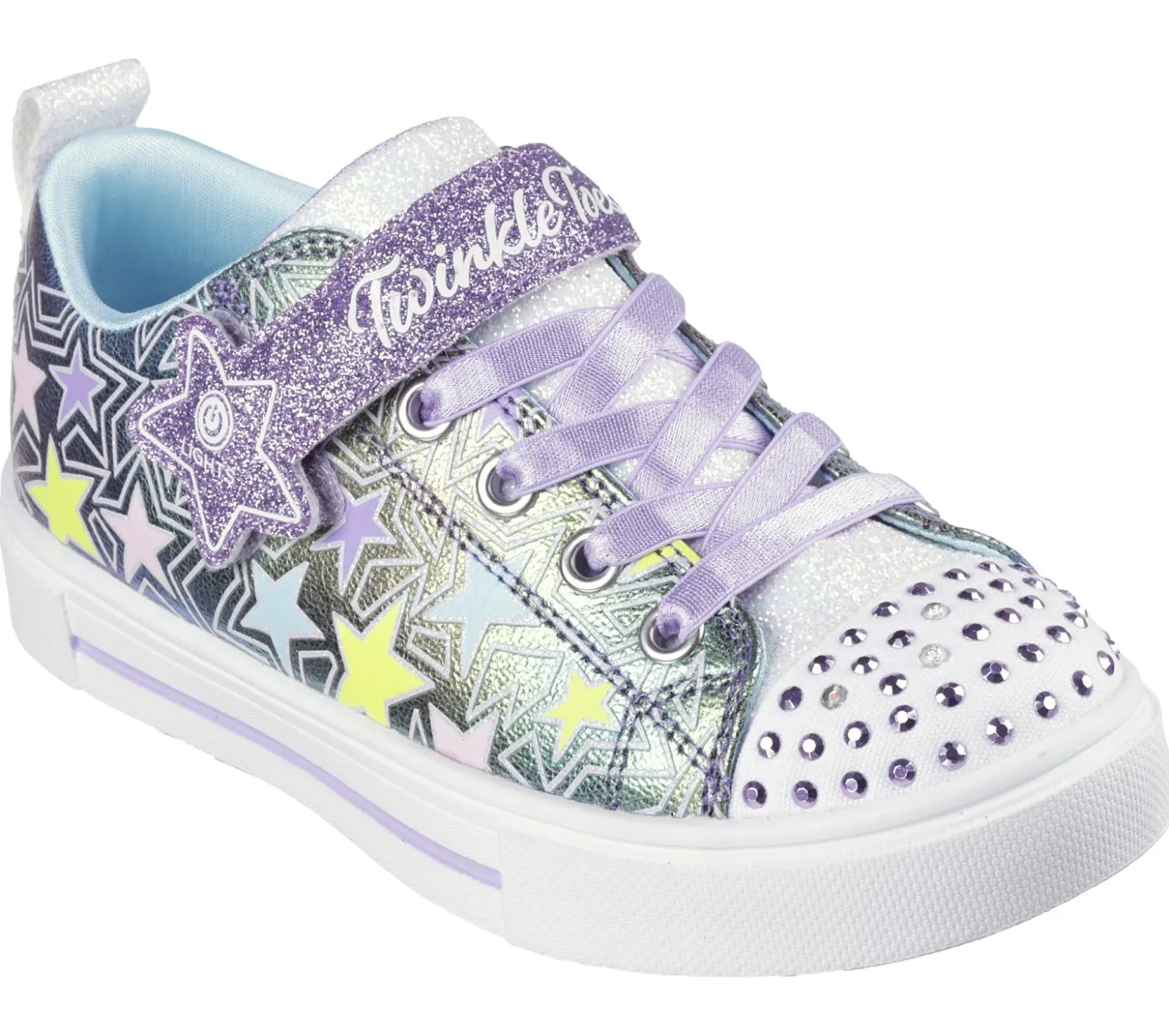 Light-Up|Athletic Shoes & Sneakers<SKECHERS Twinkle Toes: Twinkle Sparks - Shimmer Stars PURPLE / MULTI