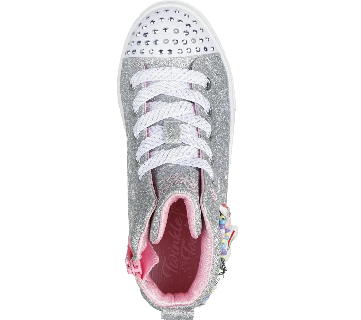 Light-Up|Lace Ups<SKECHERS Twinkle Toes: Twinkle Sparks - Charm Bestie SILVER