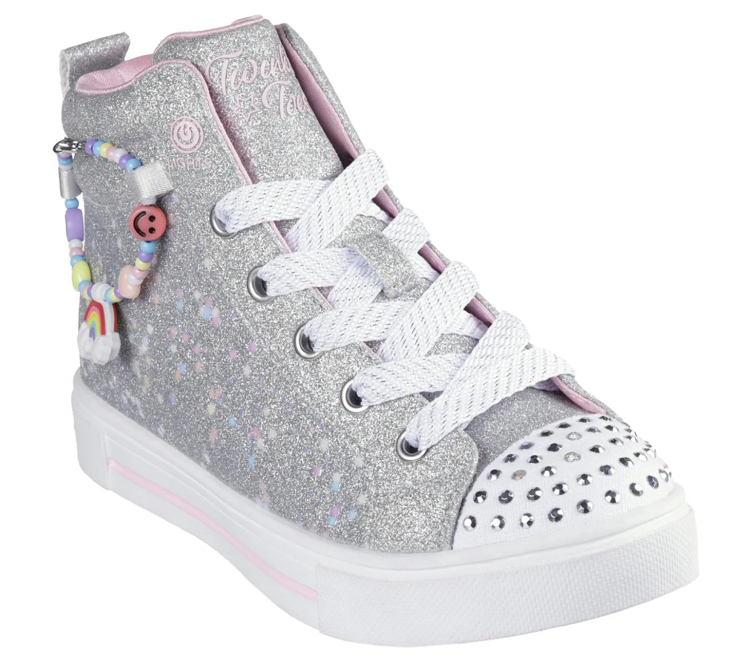 Light-Up|Lace Ups<SKECHERS Twinkle Toes: Twinkle Sparks - Charm Bestie SILVER