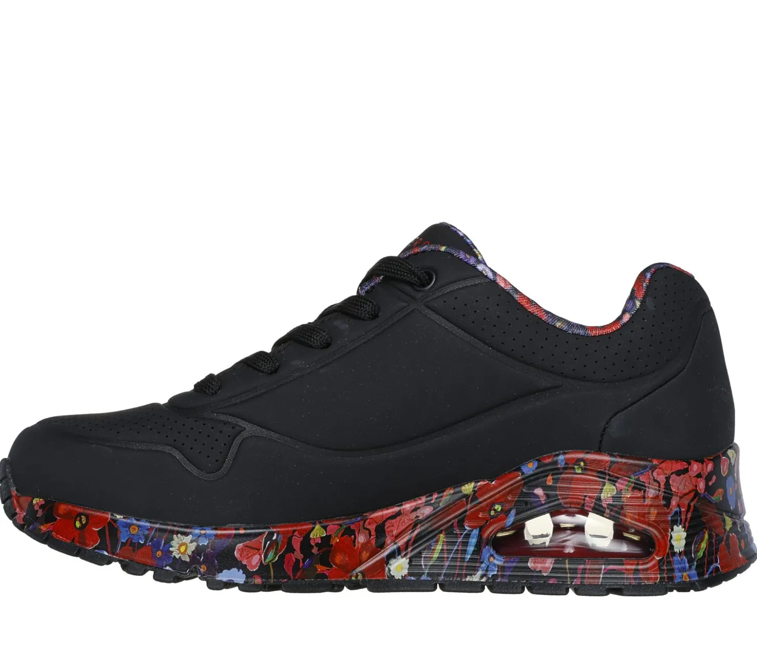 Lace Up<SKECHERS Uno - Majestic Garden BLACK / MULTI