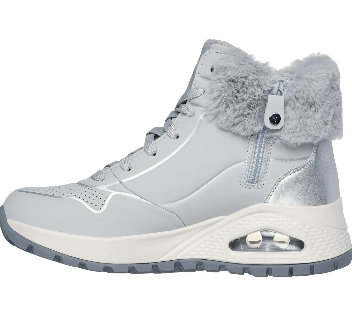 Lace Up|Boots<SKECHERS Uno Rugged - Fall Shimmer GRAY / SILVER