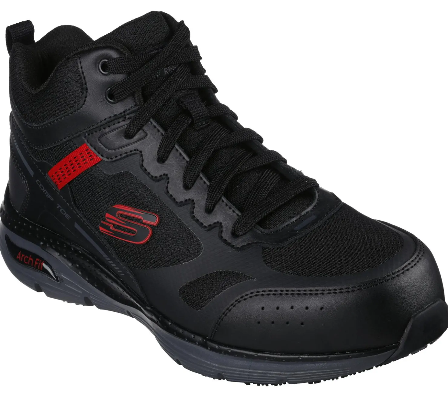 Lace Up|Boots<SKECHERS Work: Arch Fit SR - Bensen BLACK / RED