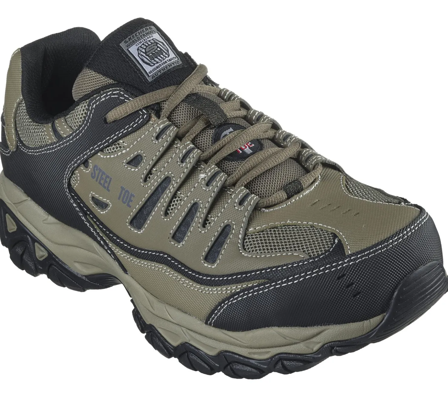 Work & Safety|Lace Up<SKECHERS Work Relaxed Fit: Cankton ST PEBBLE / BLACK