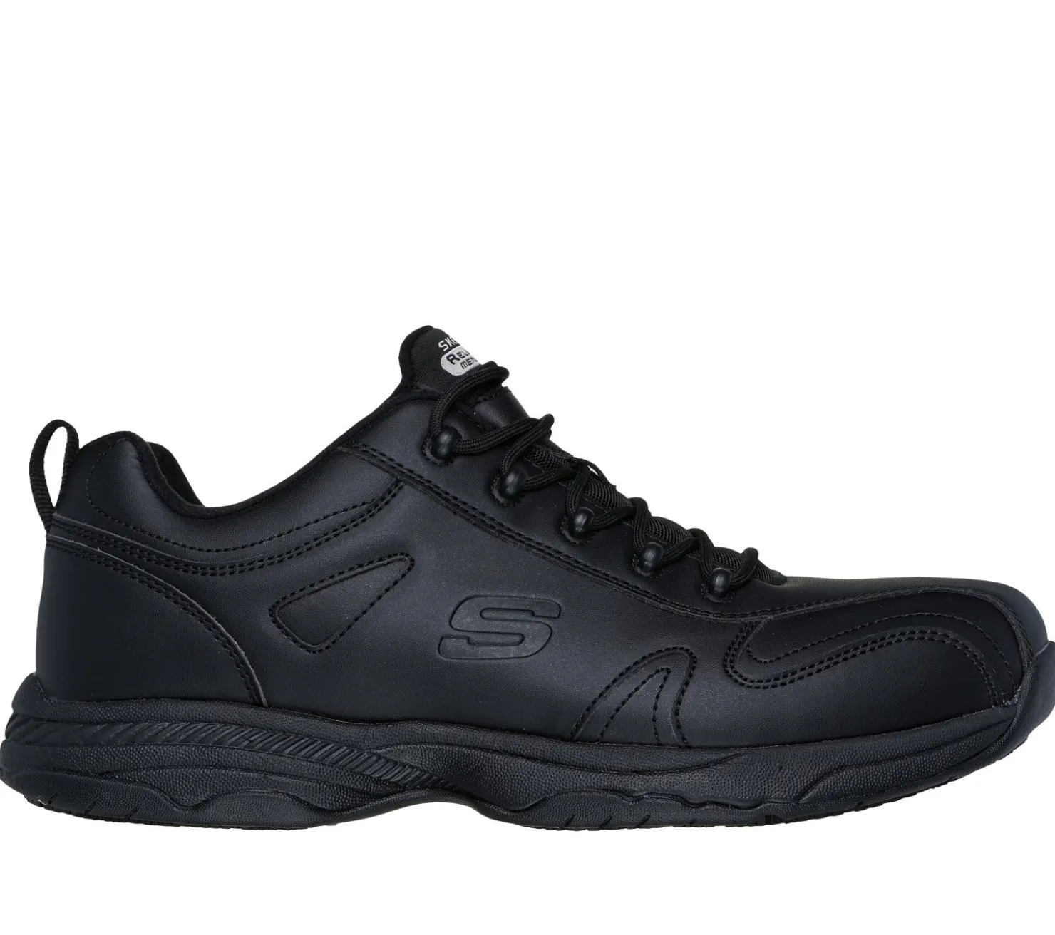 Lace Up<SKECHERS Work Relaxed Fit: Dighton - Strits BLACK