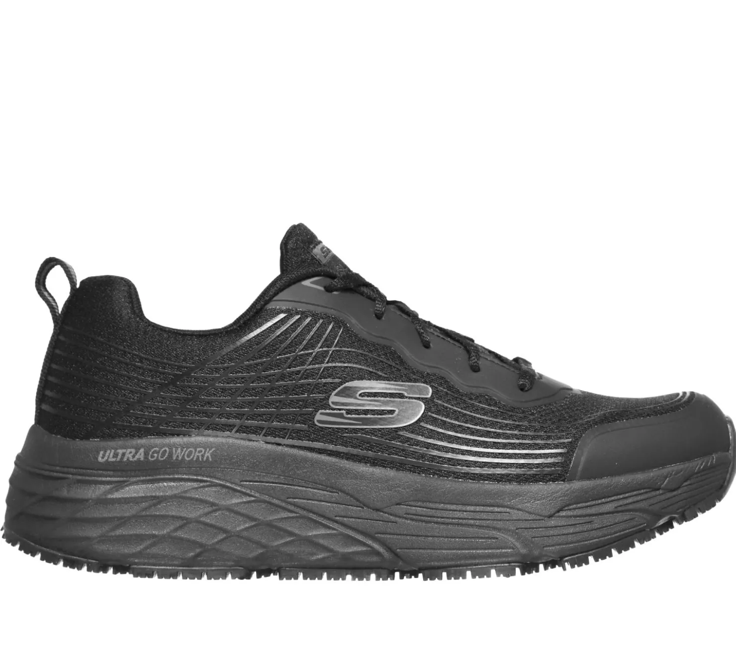 Work & Safety|Lace Up<SKECHERS Work Relaxed Fit: Max Cushioning Elite SR - Rytas BLACK
